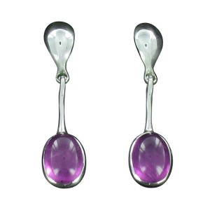 Boucles d'oreilles pendantes goutte améthyste