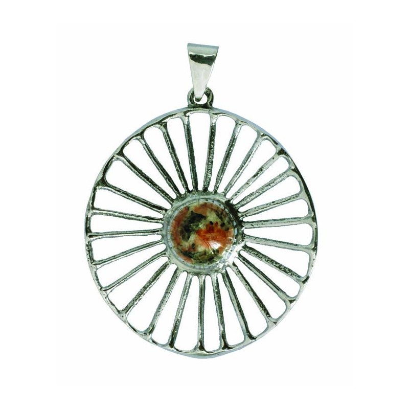 Pendentif Roue Granit Rose