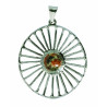 Pink Granite Wheel Pendant