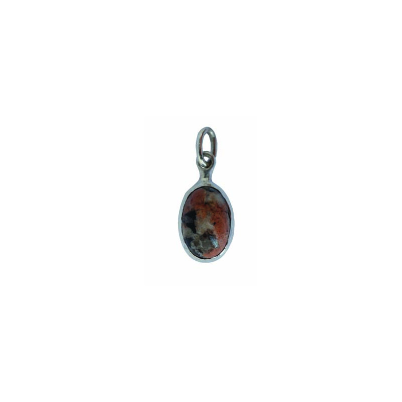 Pendentif Goutte Granit Rose