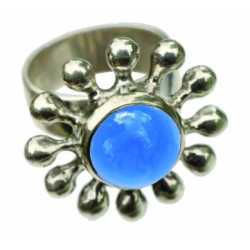 Blue Agate Daisy Ring (Open)
