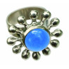 Blue Agate Daisy Ring (Open)