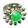 Green Agate Daisy Ring (Open)