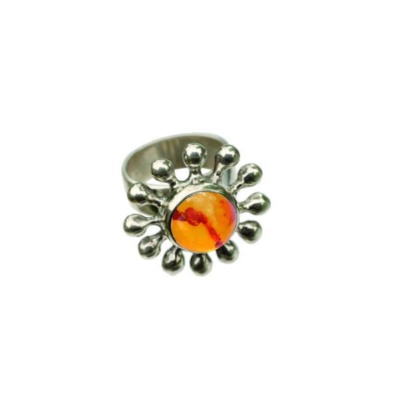 Marguerite Amber Cognac Ring (Open)