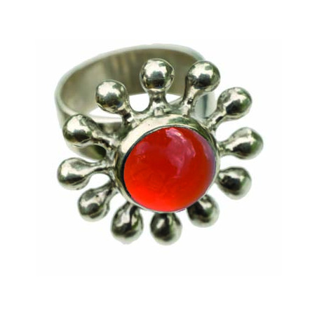 Carnelian Daisy Ring (Open)