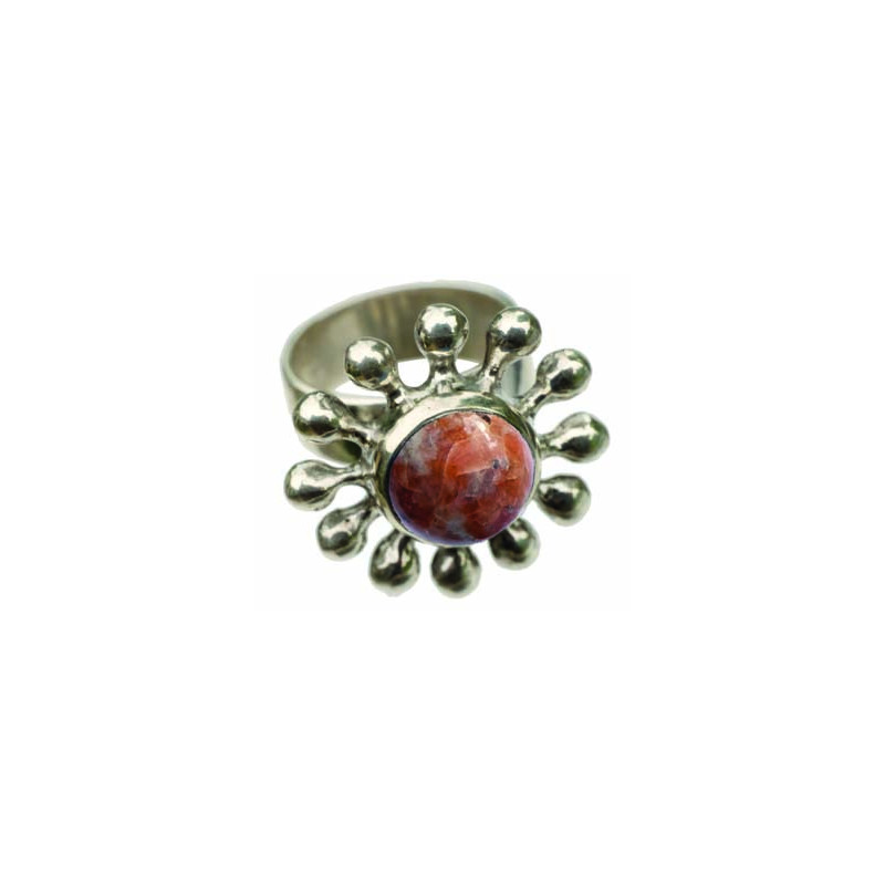 Bague Marguerite Granit Rose (Ouverte)