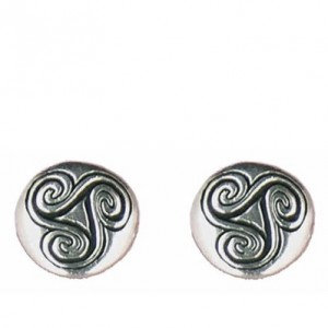Round triskel earrings button