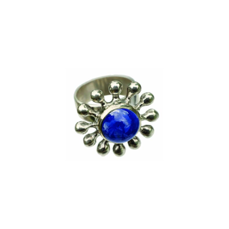 Lapis Daisy Ring (Open)