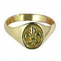 Toulhoat Medium-sized lily flower signet ring