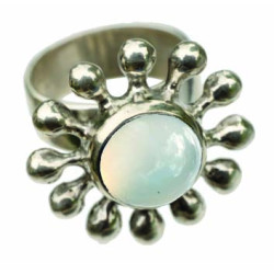 Moonstone Daisy Ring (Open)