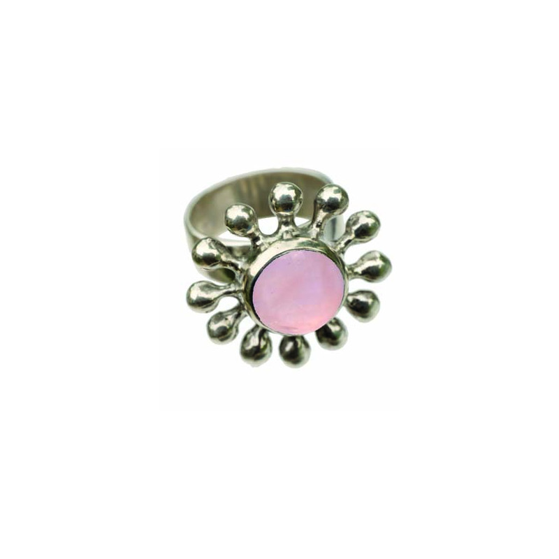 Rose Quartz Daisy Ring (Open)