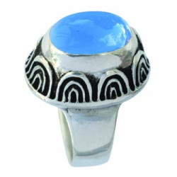 Blue Agate Ring (Open)