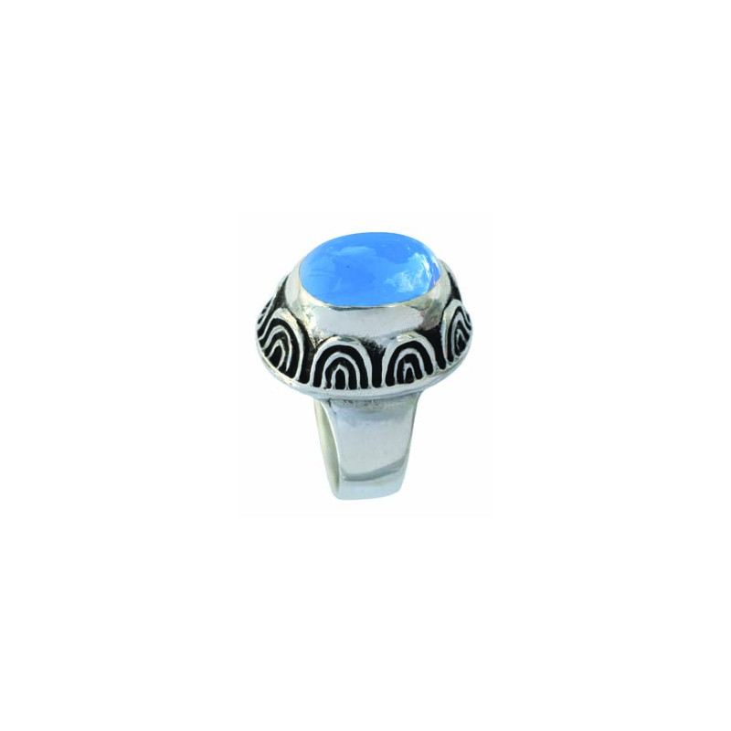 Bague Agate Bleue (Ouverte)