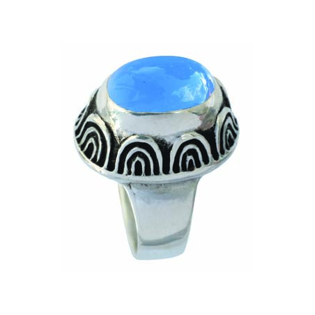 Blue Agate Ring (Open)