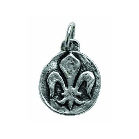 Round Lily Medal Pendant