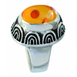 Bague Ambre Cognac (Ouverte)