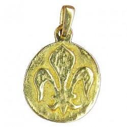 Toulhoat Round lily medal pendant