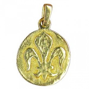 Toulhoat Round lily medal pendant