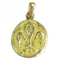 Toulhoat Round lily medal pendant