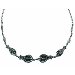 Fish Necklace with 8 Assorted Elements, Length 43.5 cm