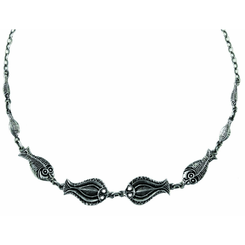 Collier Poissons 8 Elts Assortis L. 43,5 Cm