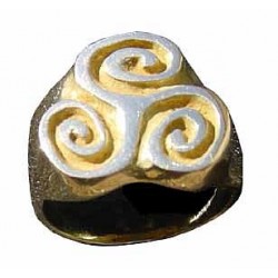 Toulhoat Big closed triskel signet ring