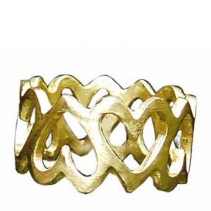 Toulhoat Chain of hearts ring