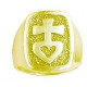 Toulhoat Heart cross signet ring