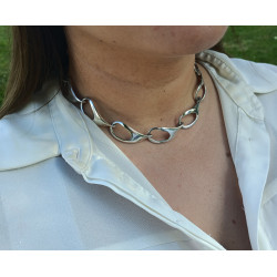 Flat chain necklace, 12 elements, approximately 40 cm