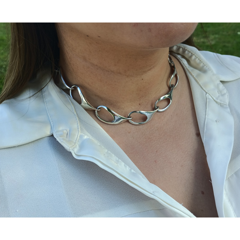 Collier Chaîne Plate 12 Elts ˜ 40 Cm