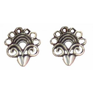 Finial earrings button