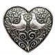 Toulhoat 2 birds heart brooch