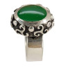 Oval Green Agate Triskel Ring (Open)