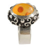 Oval Amber Triskel Ring (Open)