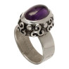 Oval Amethyst Triskel Ring (Open)