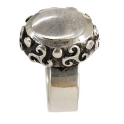 Bague Triskel Cristal De Roche Ovale (Ouv.)