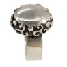 Oval Rock Crystal Triskel Ring (Open)