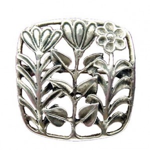 Broche Toulhoat carrée 3 fleurs (mixte pend.)