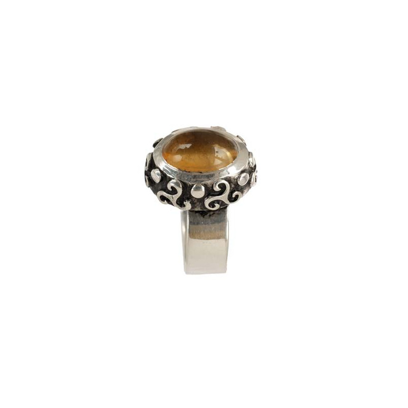 Bague Triskel Citrine Ovale (Ouv.)