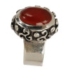 Oval Carnelian Triskel Ring (Open)