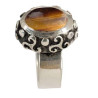 Oval Tiger's Eye Triskel Ring (Open)