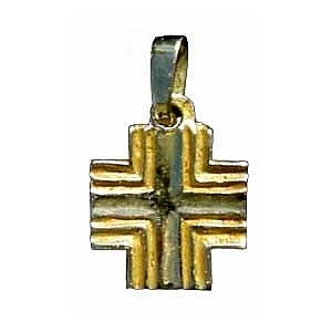 Small square stripped cross