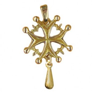 Small Huguenot cross with tear