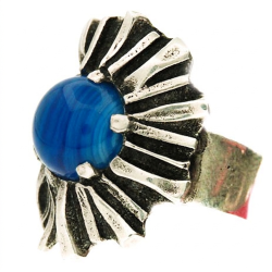 Bague Agate Bleue (Ouverte)