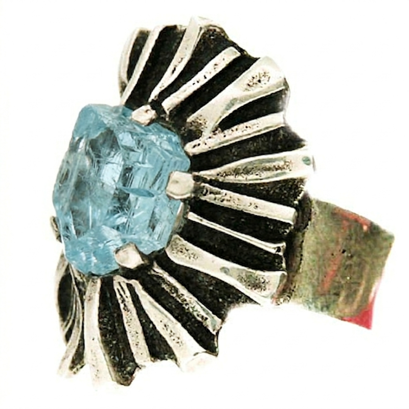 Bague Aigue Marine Clivée (Ouverte)