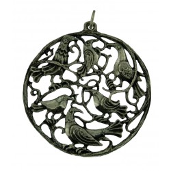 Pendentif en argent Volière de Toulhoat. Bijou celtique inspiré de la nature.