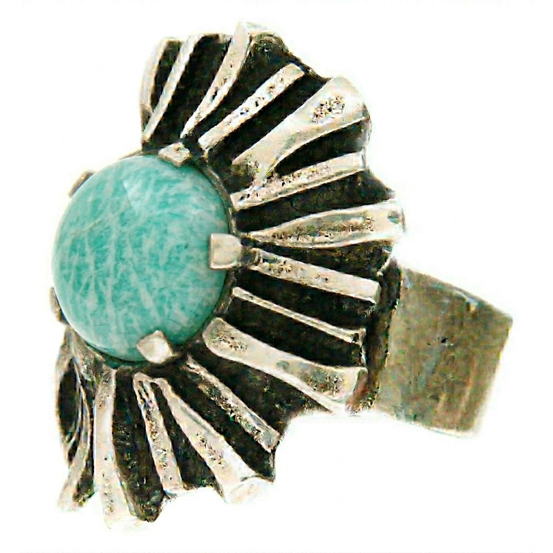 Bague en amazonite des ateliers Toulhoat