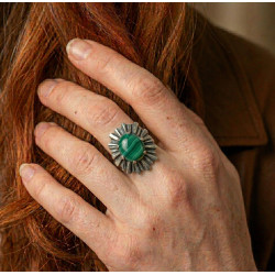 Green Agate Ring (Open)