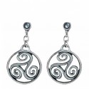 Circled triskel earrings pendants