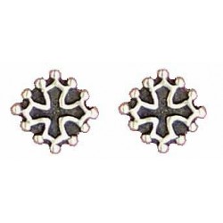 Oc cross earrings button